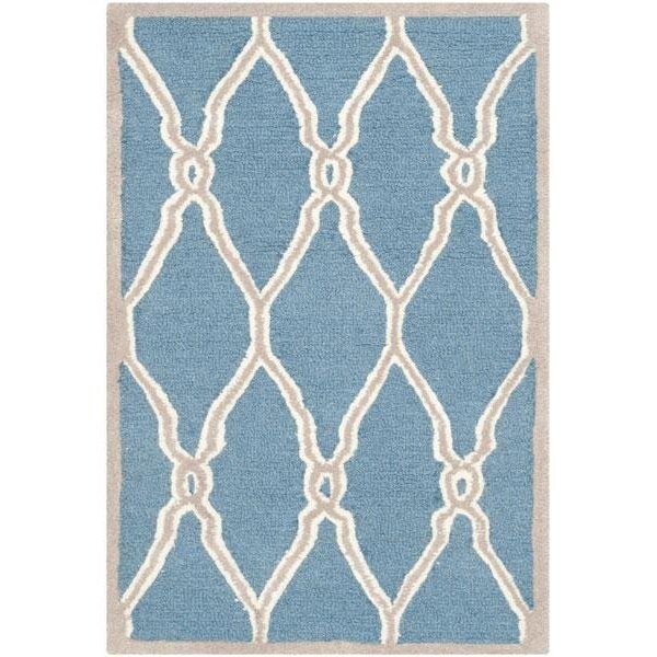 Safavieh Cambridge Hand Tufted Accent Rug- Navy - Ivory- 2 x 3 ft. - CAM352M-2