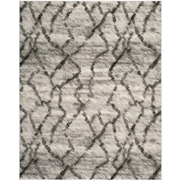 Safavieh 4 x 6 ft. Small Rectangle Contemporary Retro Light Grey and Black Shag Rug - RET2144-7990-4