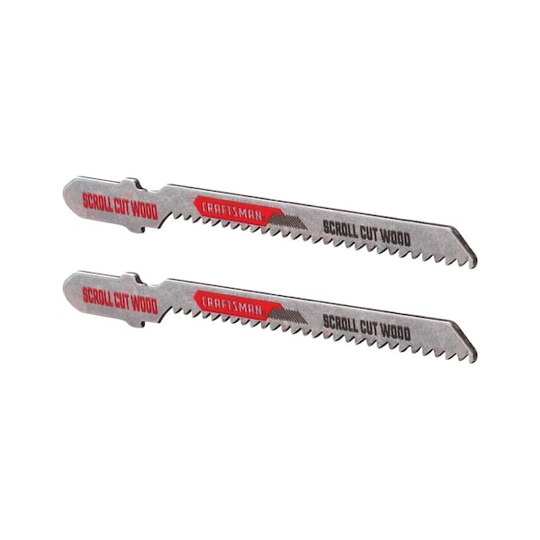 Craftsman T-Shank Scroll Jig Saw Blade, 3-1/4, PK2 - CMAJ1312WS2