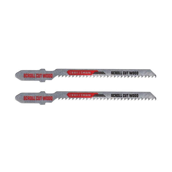 Craftsman T-Shank Scroll Jig Saw Blade, 3-1/4, PK2 - CMAJ1312WS2