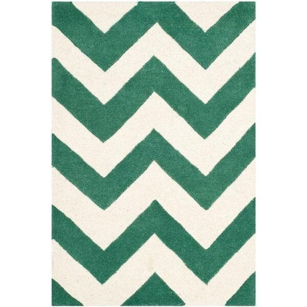 Safavieh Chatham Hand Tufted Rectangle Rug- Teal - Ivory- 4 x 6 ft. - CHT715T-4