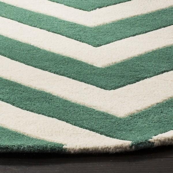 Safavieh Chatham Hand Tufted Rectangle Rug- Teal - Ivory- 4 x 6 ft. - CHT715T-4
