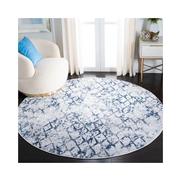 Safavieh 10 x 14 ft. Amelia 700 Power Loomed Rectangle Area Rug, Grey & Navy - ALA783H-10