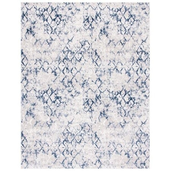 Safavieh 10 x 14 ft. Amelia 700 Power Loomed Rectangle Area Rug, Grey & Navy - ALA783H-10