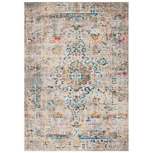 Safavieh Madison Power Loomed Runner Area RugGrey & Gold 2 ft.2 in. x 8 ft. - MAD474F-28