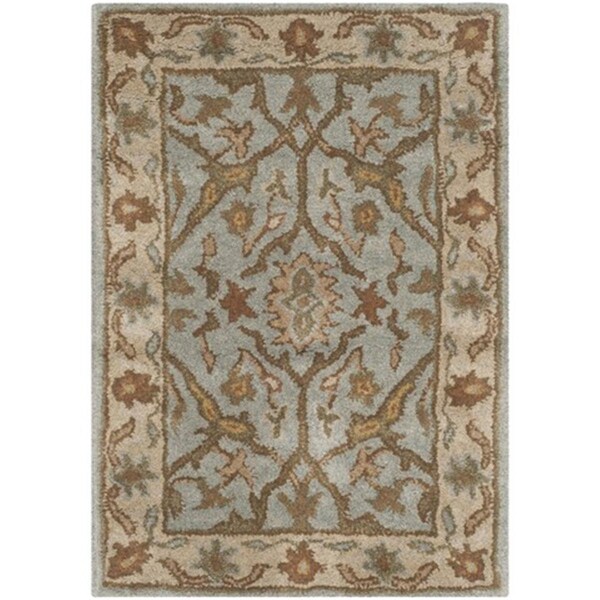 Safavieh Heritage Hand Tufted Rectangle Rug- Light Blue - Ivory- 4 x 6 ft. - HG937A-4