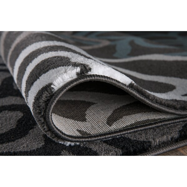 World Rug Gallery Contemporary Modern Floral Flowers 2' x 3' Gray - 108D.GRAY2X3
