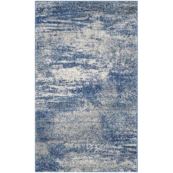 Safavieh 4 x 6 ft. Evoke Power Loomed Small Rectangle Area Rug, Navy and Ivory - EVK272A-4