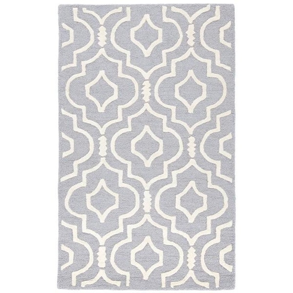 Safavieh Cambridge Hand Tufted Accent Rug- Silver - Ivory- 2 x 3 ft. - CAM141D-2