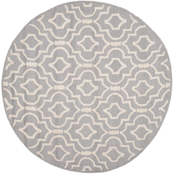 Safavieh Cambridge Hand Tufted Accent Rug- Silver - Ivory- 2 x 3 ft. - CAM141D-2