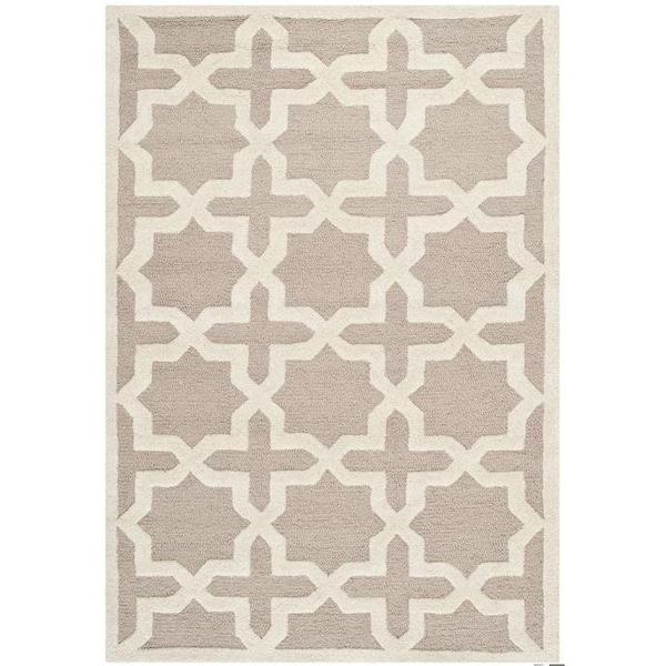 Safavieh 4 x 6 ft. Small Rectangle Transitional Cambridge- Beige and Ivory Hand Tufted Rug - CAM125J-4