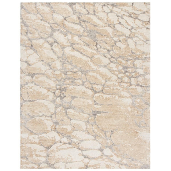 Safavieh 8 x 10 ft. Restoration Vintage Rectanglar Handmade Wool Rug Gold & Ivory - RVT112D-8