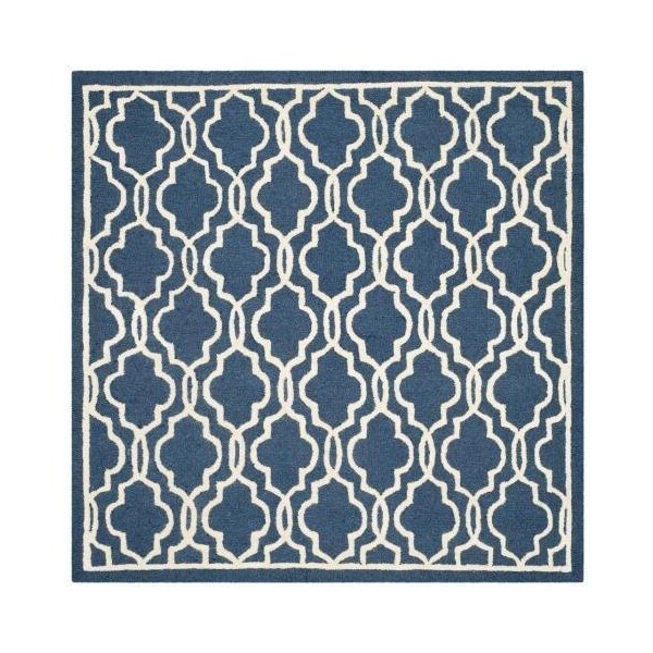 Safavieh 6 x 9 ft. Cambridge Hand Tufted Medium Rectangle Area RugNavy & Ivory - CAM131G-6