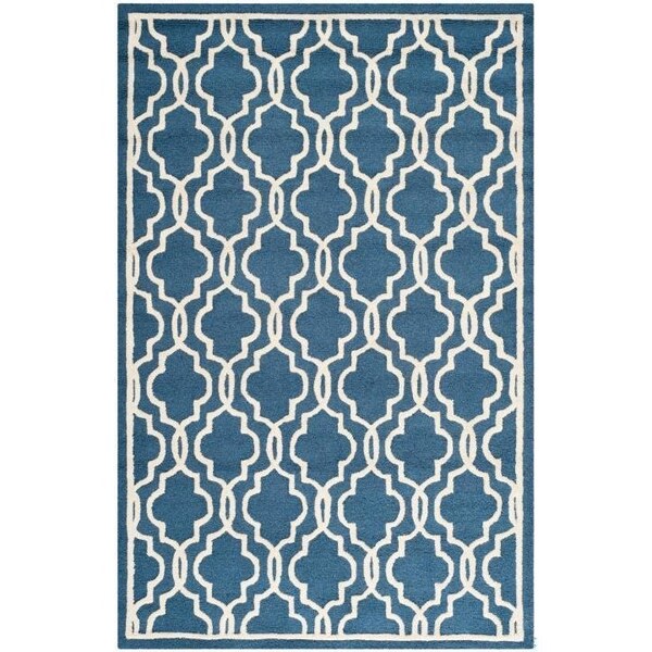 Safavieh 6 x 9 ft. Cambridge Hand Tufted Medium Rectangle Area RugNavy & Ivory - CAM131G-6