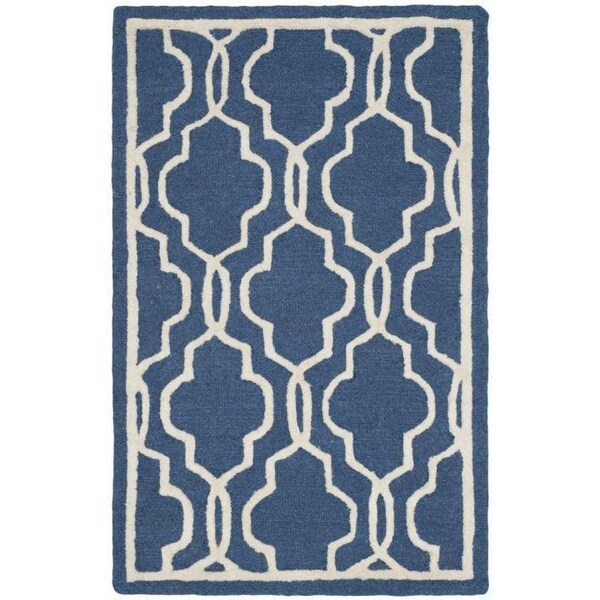 Safavieh 6 x 9 ft. Cambridge Hand Tufted Medium Rectangle Area RugNavy & Ivory - CAM131G-6