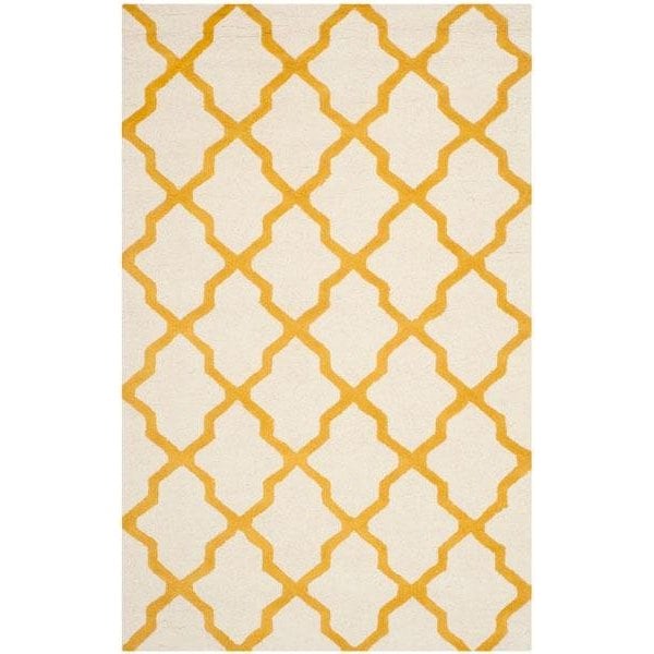 Safavieh Cambridge Hand Tufted Round Rug- Ivory - Gold- 4 x 4 ft. - CAM121U-4R