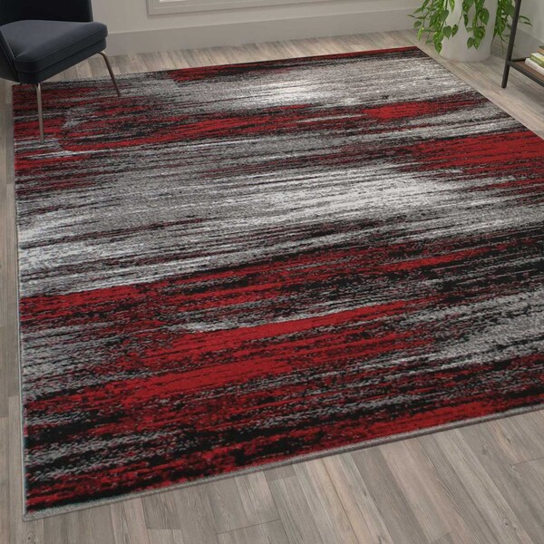 Flash Furniture Red 8x10 Abstract Area Rug - ACD-RGTRZ863-810-RD-GG