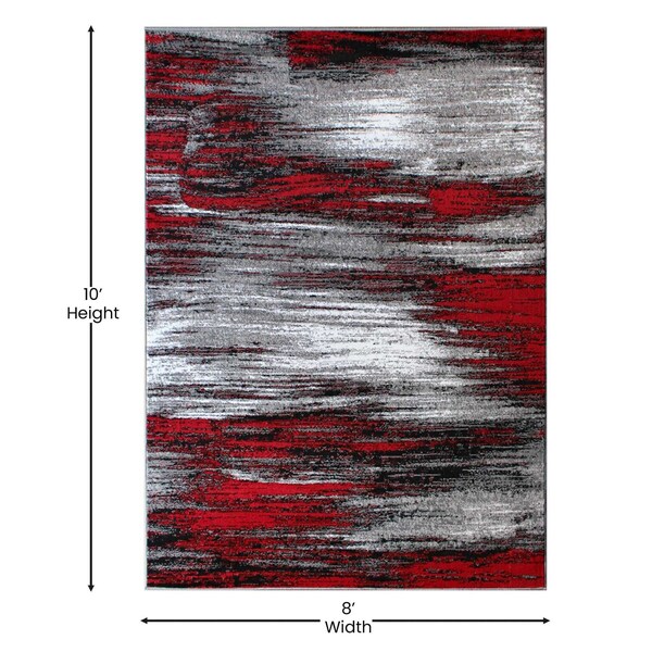 Flash Furniture Red 8x10 Abstract Area Rug - ACD-RGTRZ863-810-RD-GG