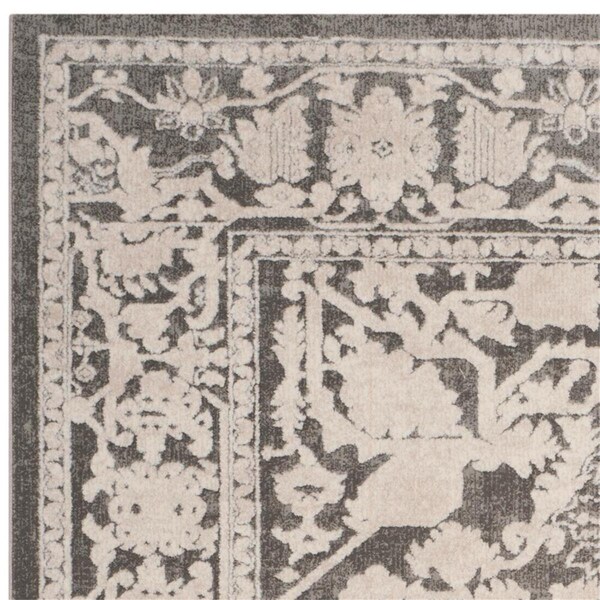 Safavieh Reflection Power Loomed Runner Rug, Dark Grey and Cream - 2 ft.-3 in. x 8 ft. - RFT667B-28