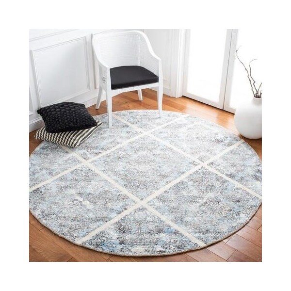 Safavieh 8 x 10 ft. Artistry 600 Contemporary Rectangle Area RugIvory & Blue - ARR667M-8