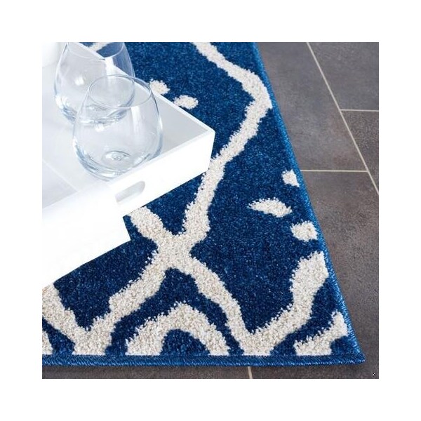 Safavieh 8 x 10 ft. Amherst Contemporary Rectangle Area Rug, Blue & Creme - AMT442N-8