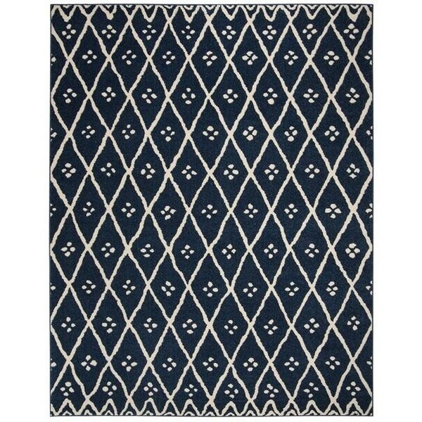 Safavieh 8 x 10 ft. Amherst Contemporary Rectangle Area Rug, Blue & Creme - AMT442N-8