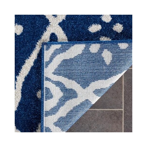 Safavieh 8 x 10 ft. Amherst Contemporary Rectangle Area Rug, Blue & Creme - AMT442N-8