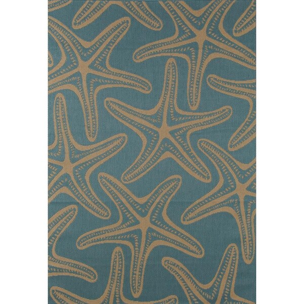 Standalone 3 x 4 ft. Plymouth Collection Starfish Flat Woven Indoor & Outdoor Area Rug, Blue - ST2590118