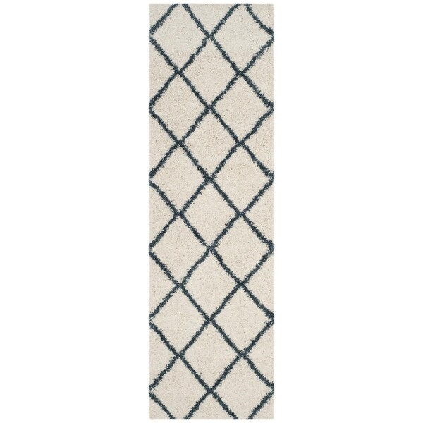 Safavieh Sgh-Hudson Shag Power Loomed Accent RugIvory & Slate Blue 2 x 3 ft. - SGH281T-2