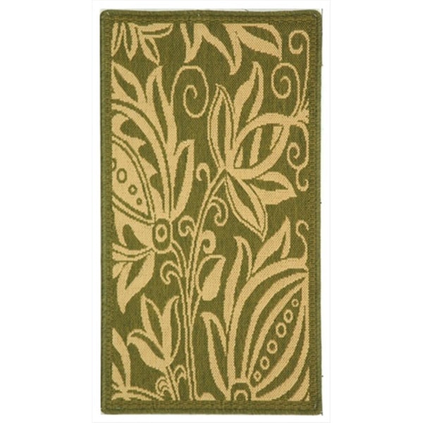 Safavieh 2 Ft. X 3 Ft. -7 In. Accent Indoor-Outdoor Courtyard- Olive And Natural- Machine Made Rug - CY2961-1E06-2
