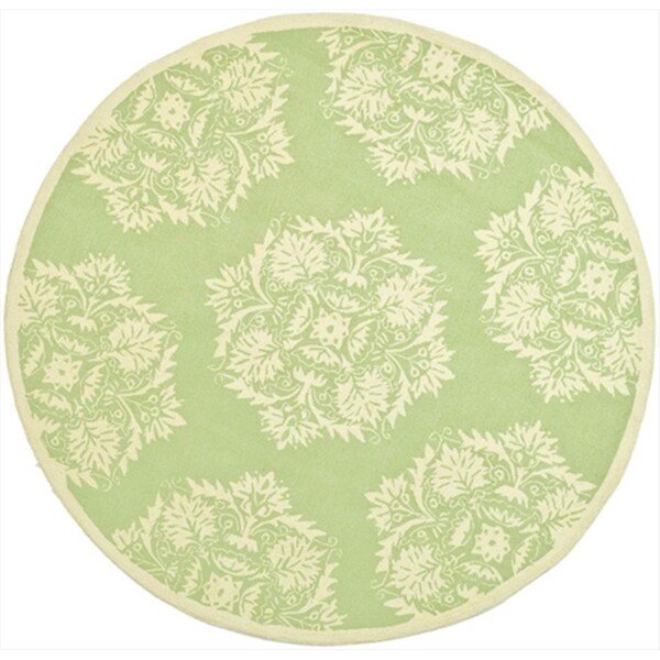 Safavieh 5 ft. - 6 in. x 5 ft. - 6 in. Round, Transitional Chelsea Green And Beige Hand Hooked Rug - HK359B-5R