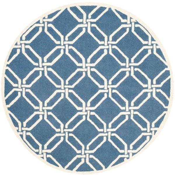 Safavieh Cambridge Hand Tufted Small Rectangle Rug- Navy - Ivory- 3 x 5 ft. - CAM311M-3