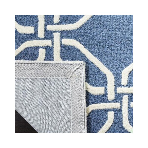 Safavieh Cambridge Hand Tufted Small Rectangle Rug- Navy - Ivory- 3 x 5 ft. - CAM311M-3