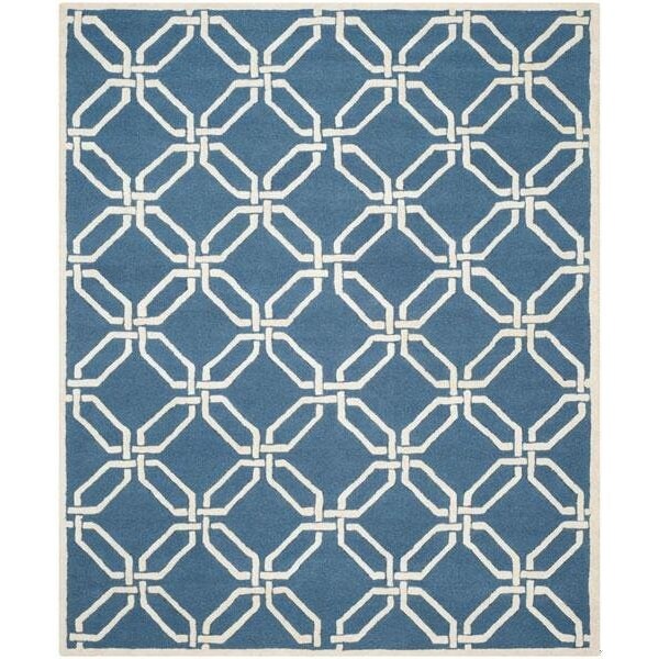 Safavieh Cambridge Hand Tufted Small Rectangle Rug- Navy - Ivory- 3 x 5 ft. - CAM311M-3