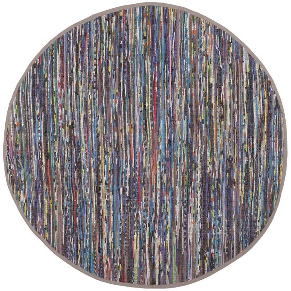 Safavieh Rag Round Rugs, Rust and Multi Color - 4 x 4 ft. - RAR121E-4R