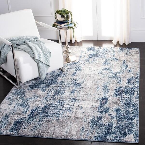 Safavieh 3 x 5 ft. Aston 700 Rectanglar Modern Contemporary Rug Navy & Grey - ASN704N-3