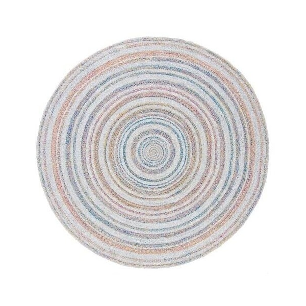 Safavieh 4 x 4 ft. Cape Cod Round Area Rug, Grey & Pink - CAP235F-4R