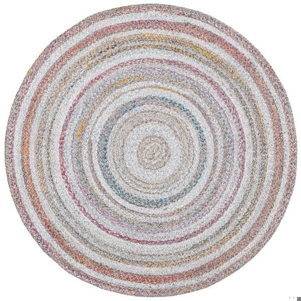 Safavieh 4 x 4 ft. Cape Cod Round Area Rug, Grey & Pink - CAP235F-4R