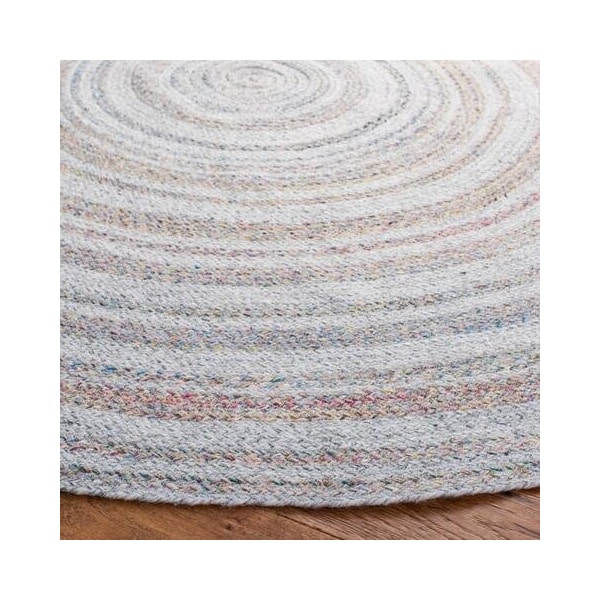 Safavieh 4 x 4 ft. Cape Cod Round Area Rug, Grey & Pink - CAP235F-4R