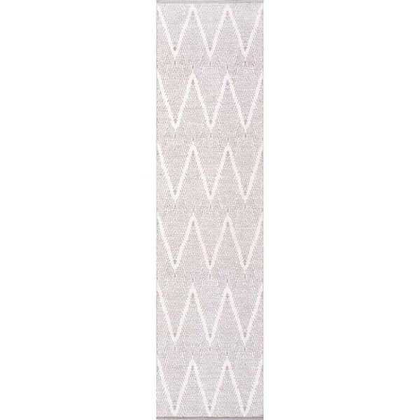 Pasargad 2.06 x 10 ft. Simplicity Collection Hand - Woven Cotton Runner, Grey - PLW-03 2.06X10