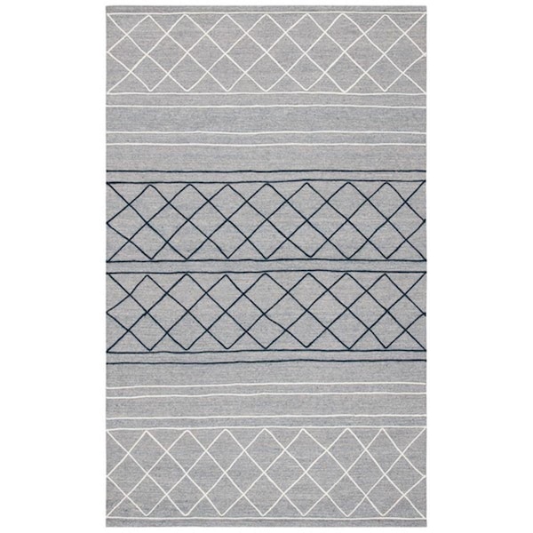 Safavieh 7 x 7 ft. Striped Kilim Contemporary Square Hand Woven Rug Silver & Gray - STK507G-7SQ
