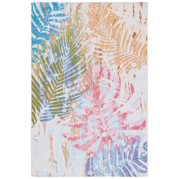 Safavieh 8 ft. x 10 ft.-5 in. Summer Coastal Rectangle Rug, Blue & Beige - SMR487M-8