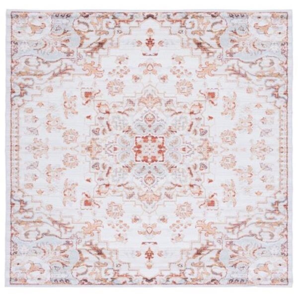 Safavieh 4 x 4 ft. Tucson Vintage Traditional Square Power Loomed Rug; Beige & Grey - TSN103B-4SQ