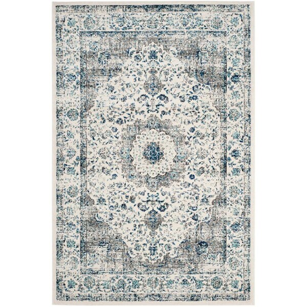 Safavieh 2 x 5 ft. x 2 in. Traditional Evoke Power Loom Area RugGrey & Ivory - EVK220D-25