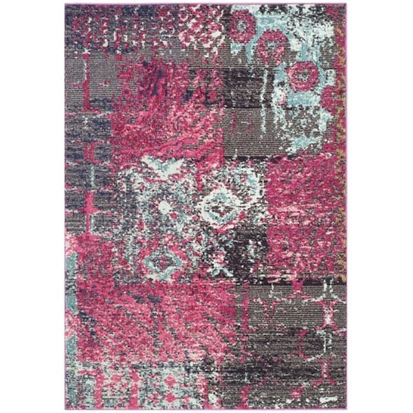 Safavieh Monaco Power Loomed Rectangle Rug- Pink - Multi- 4 x 5 ft. 7 in. - MNC210D-4