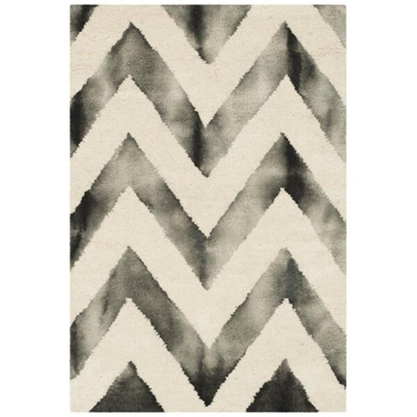 Safavieh Dip Dye Hand Tufted Rectangle Rug- Ivory - Charcoal- 3 x 5 ft. - DDY715D-3