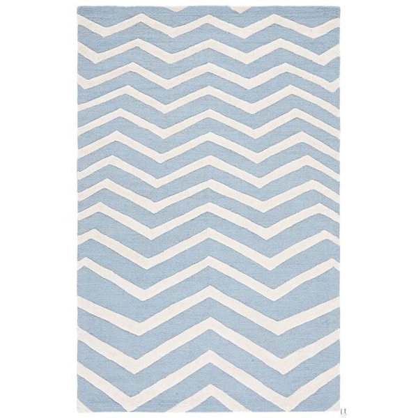 Safavieh Cambridge Hand Tufted Runner RugBlue & Ivory 2 ft.6 in. x 8 ft. - CAM714B-28