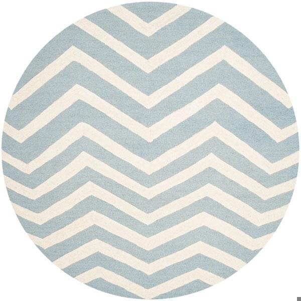 Safavieh Cambridge Hand Tufted Runner RugBlue & Ivory 2 ft.6 in. x 8 ft. - CAM714B-28