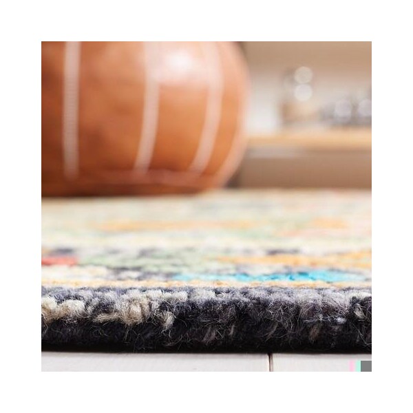 Safavieh Blossom Hand Tufted Runner Area RugCharcoal & Gold 2 ft. 3 in. x 8 ft. - BLM454A-28