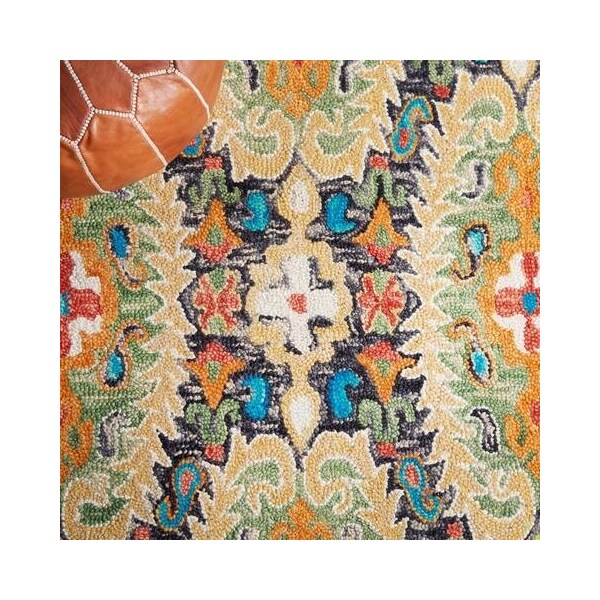 Safavieh Blossom Hand Tufted Runner Area RugCharcoal & Gold 2 ft. 3 in. x 8 ft. - BLM454A-28